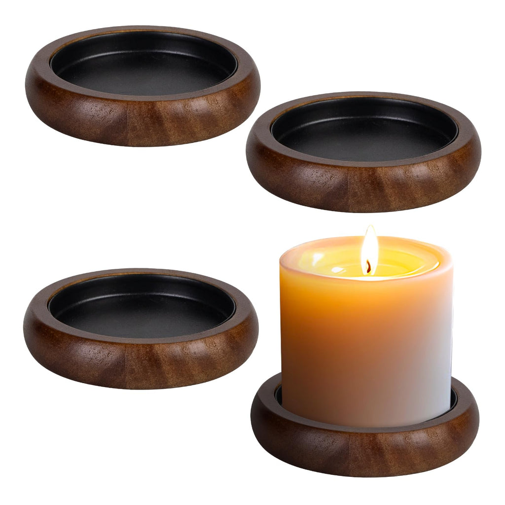 Farmhouse Black Pillar Candle — Set of 4