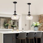 Modern Black Pendant Light — 10" - View 9