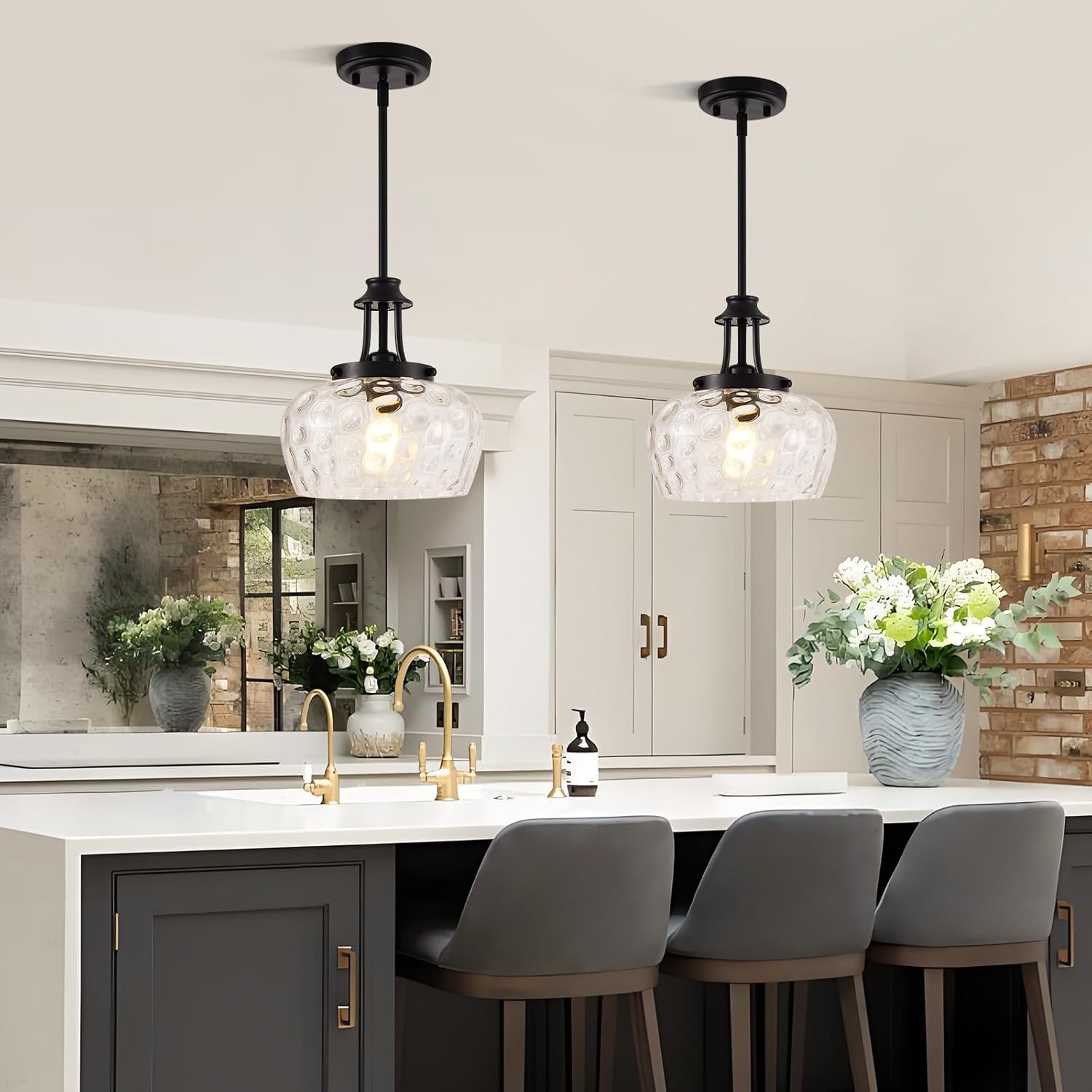 Modern Black Pendant Light — 10" - View 9