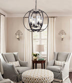 Farmhouse Black Chandelier — 4-Light - View 4