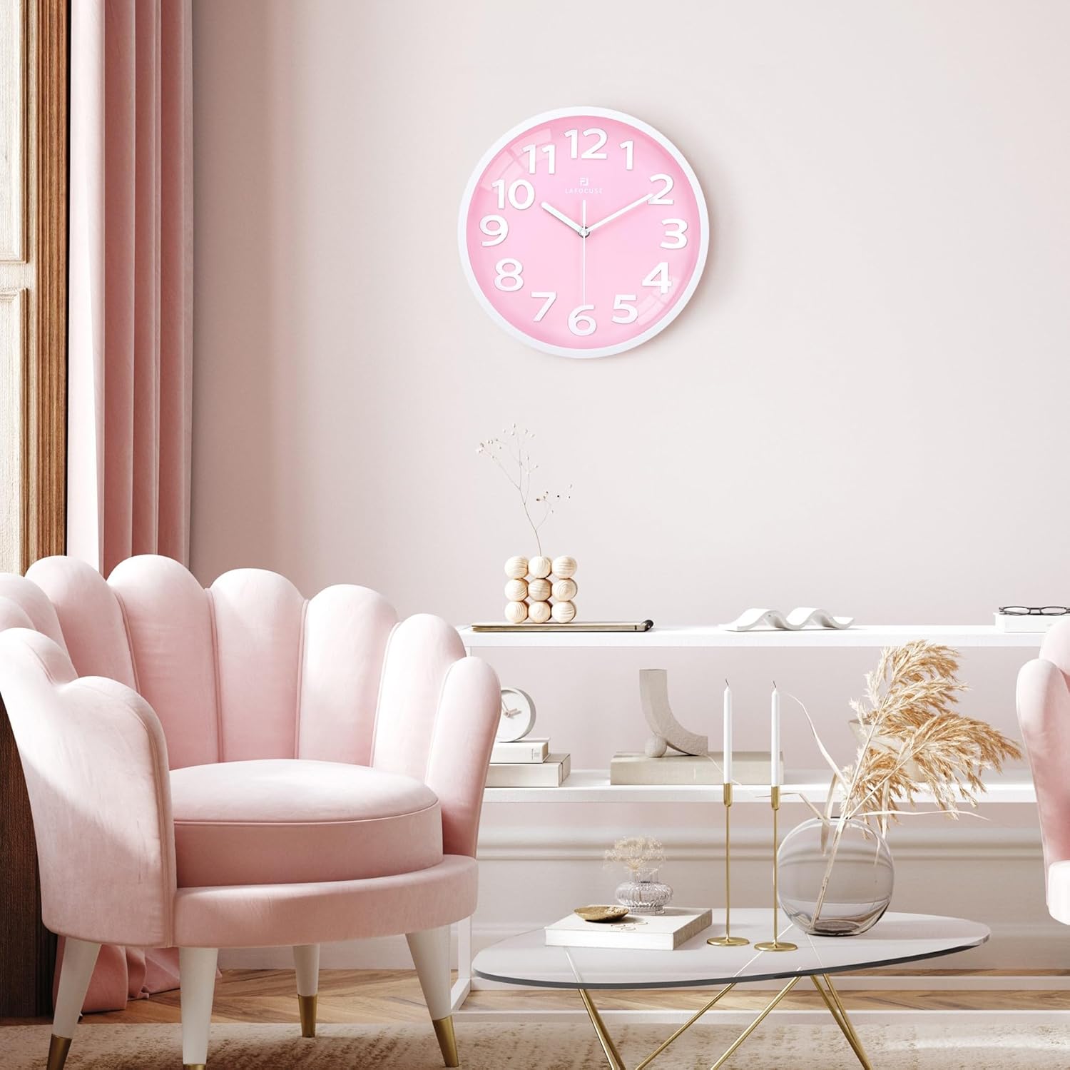 Battery Operated Blue Wall Clock — 12" - View 3