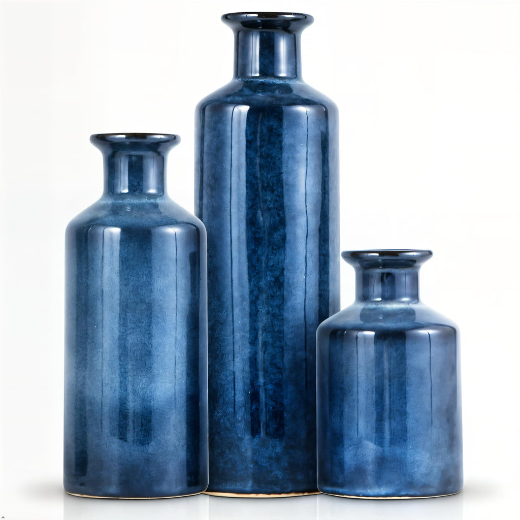 Farmhouse Ceramic Decorative Vase — Set of 3