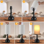 Dimmable Black Bedside Lamp - View 7