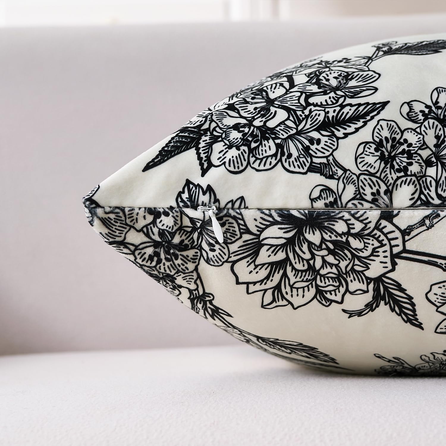 Velvet Boho Black Throw Pillow — 20" - View 5