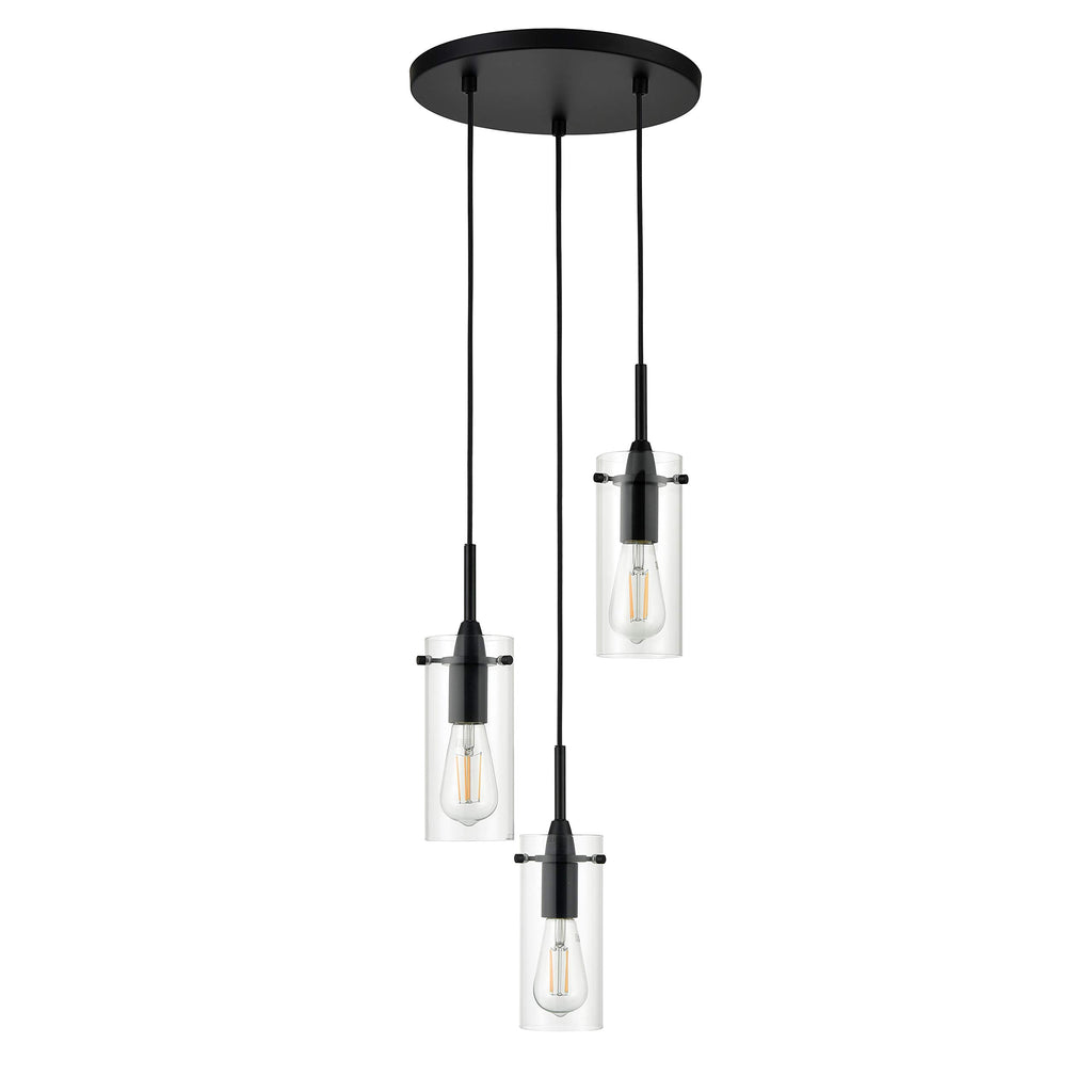 Modern Black Chandelier — 3-Light