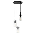 Modern Black Chandelier — 3-Light