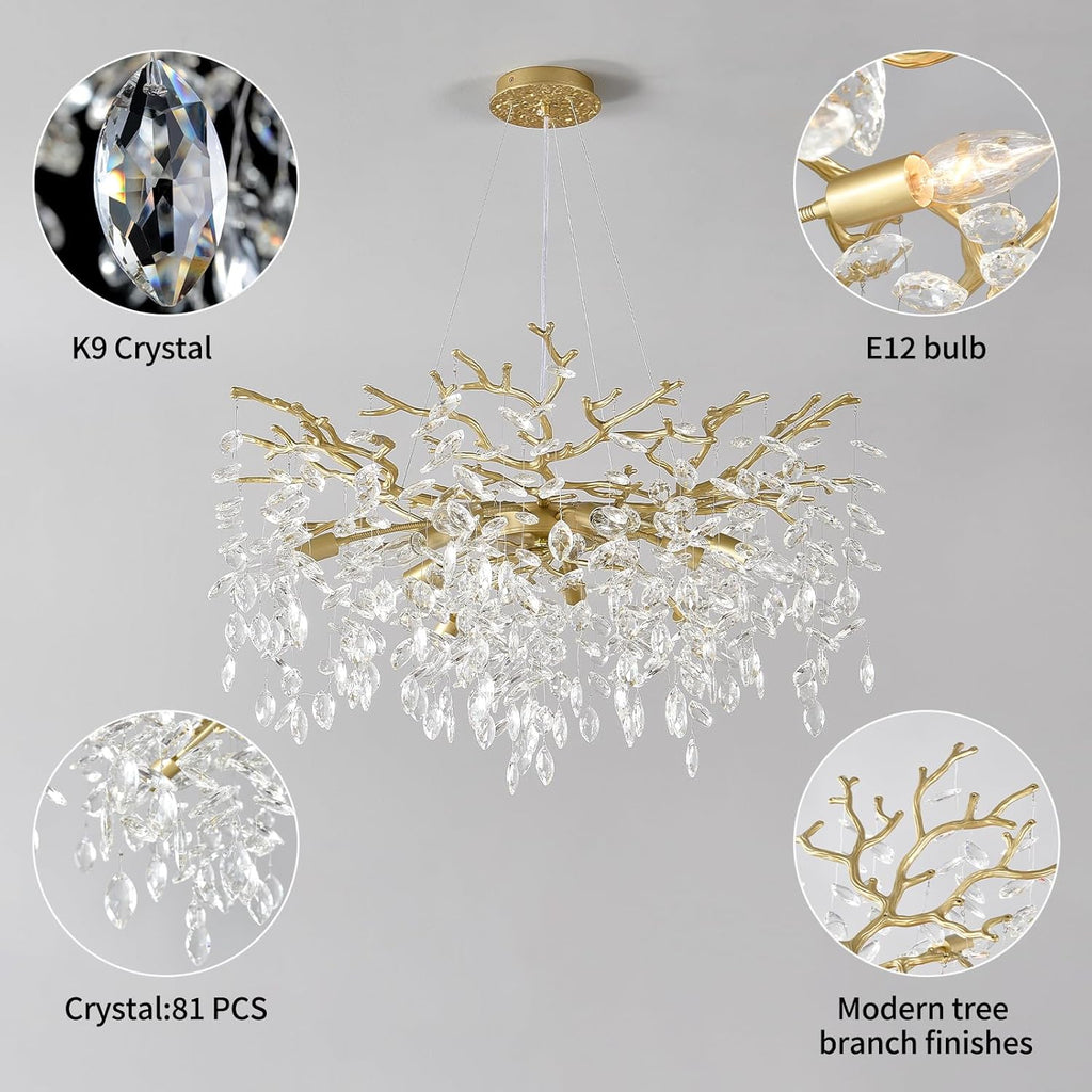 Round Luxe Black Chandelier — 10-Light - View 5