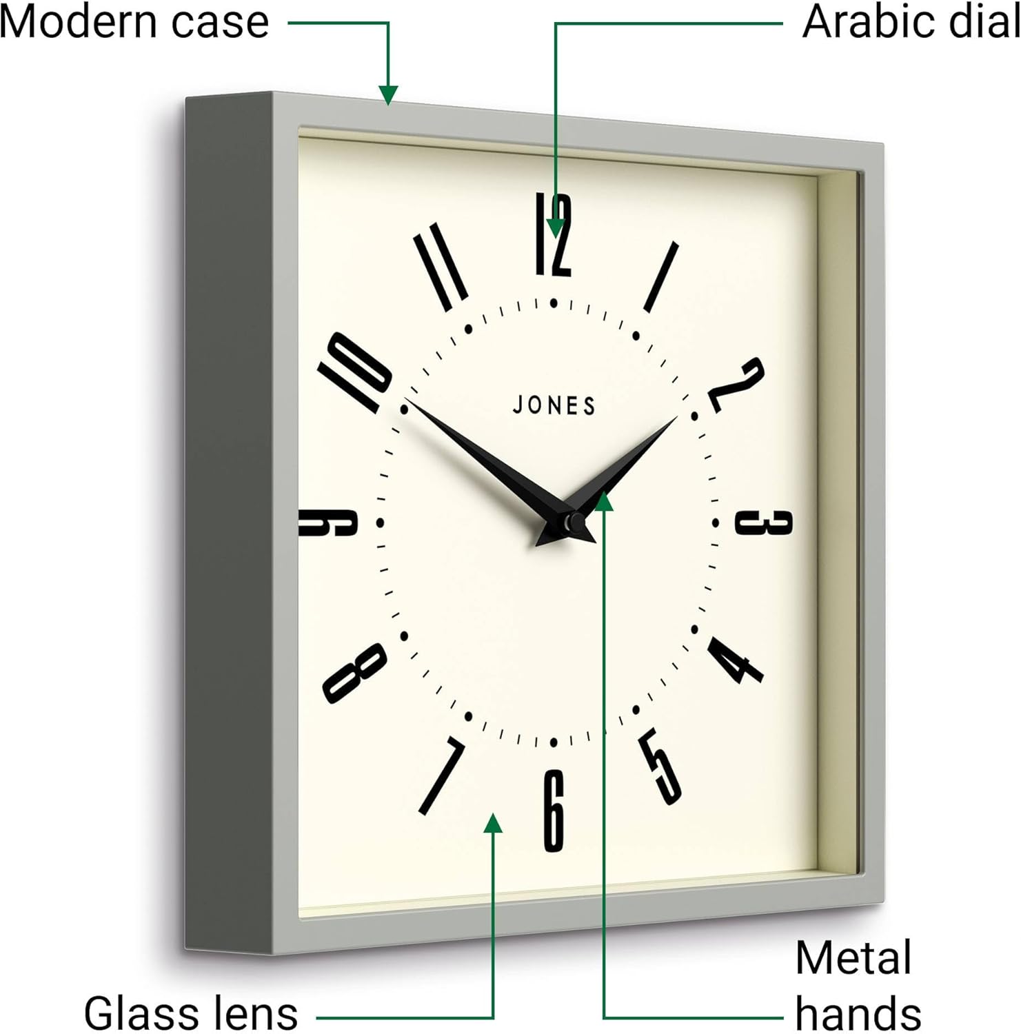 Mid-Century Black Wall Clock — 10" - View 6