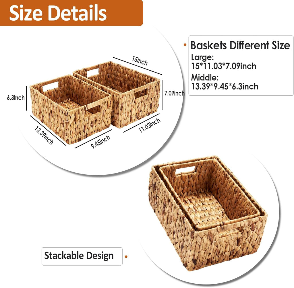 Rectangular Rattan Storage Basket — 15" - View 2