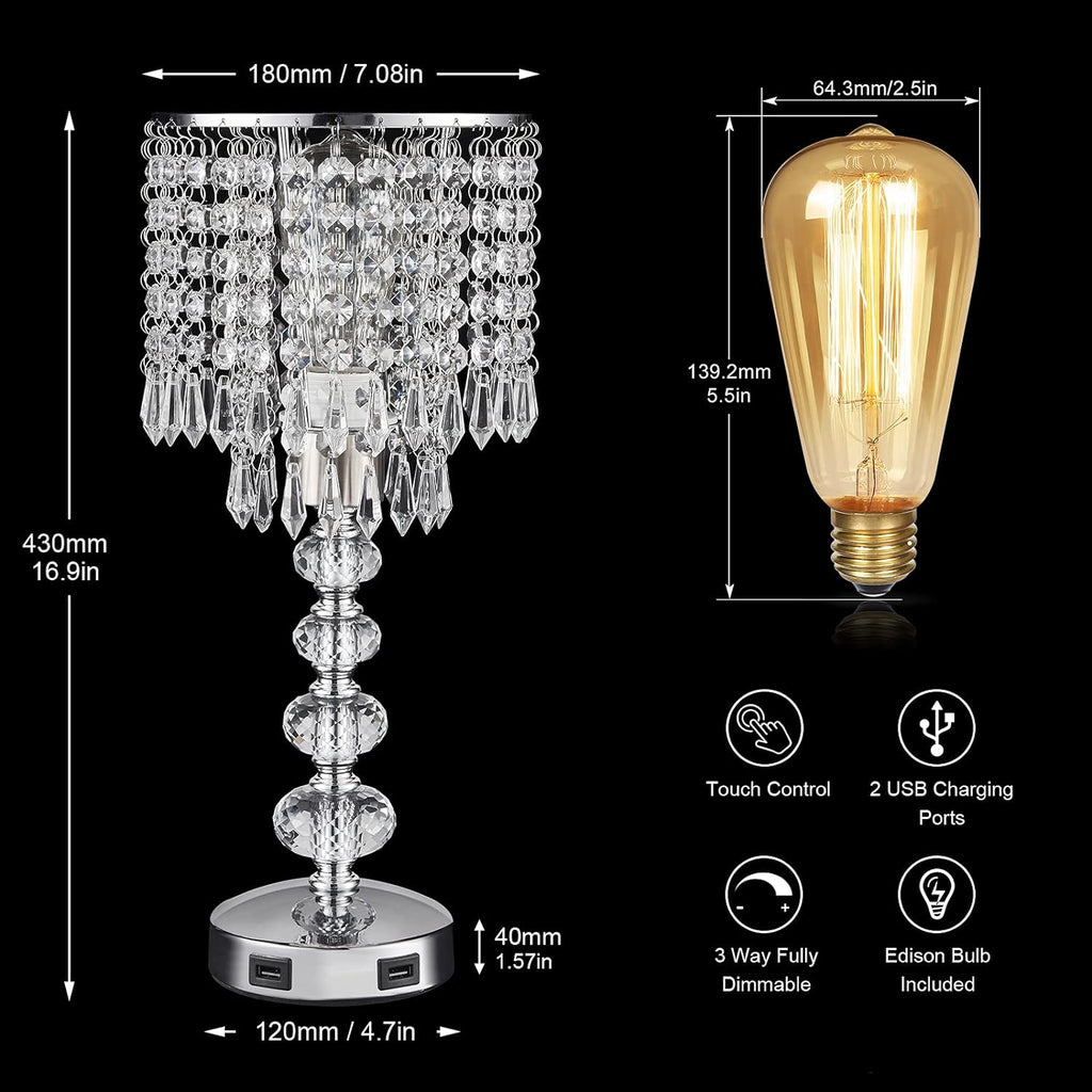 Dimmable Luxe Gold Bedside Lamp - View 2