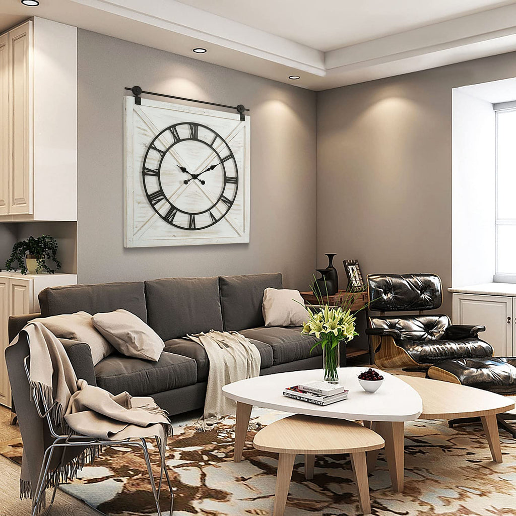 Battery Operated Farmhouse Wall Clock — 29.5"