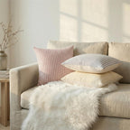 Linen Boho Beige Throw Pillow Cover — 18" - View 2