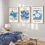 Framed Blue Wall Decor — 16" — Blue
