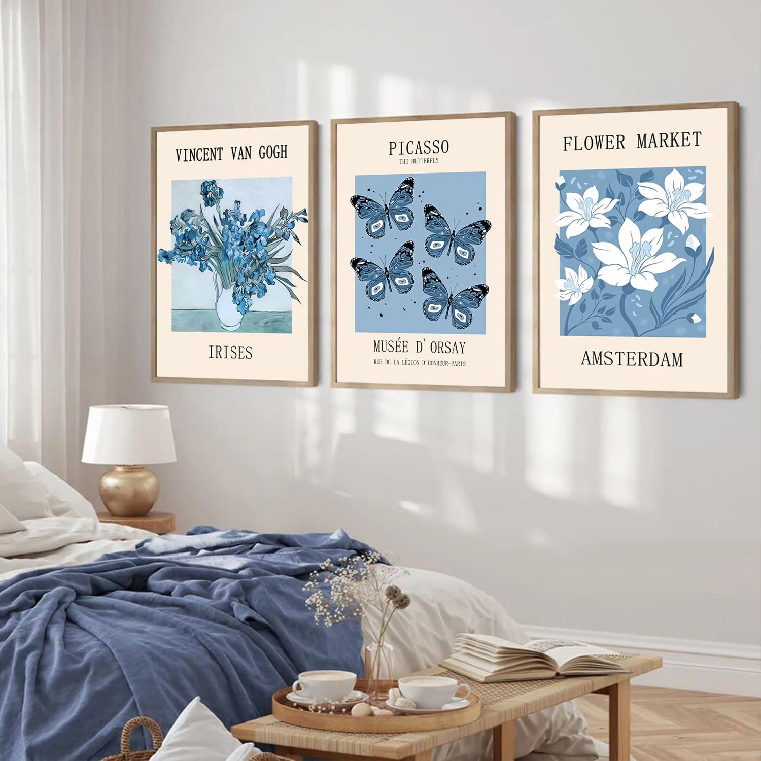 Framed Blue Wall Decor — 16" — Blue