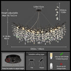 Rectangular Luxe Black Chandelier — 16-Light - View 3