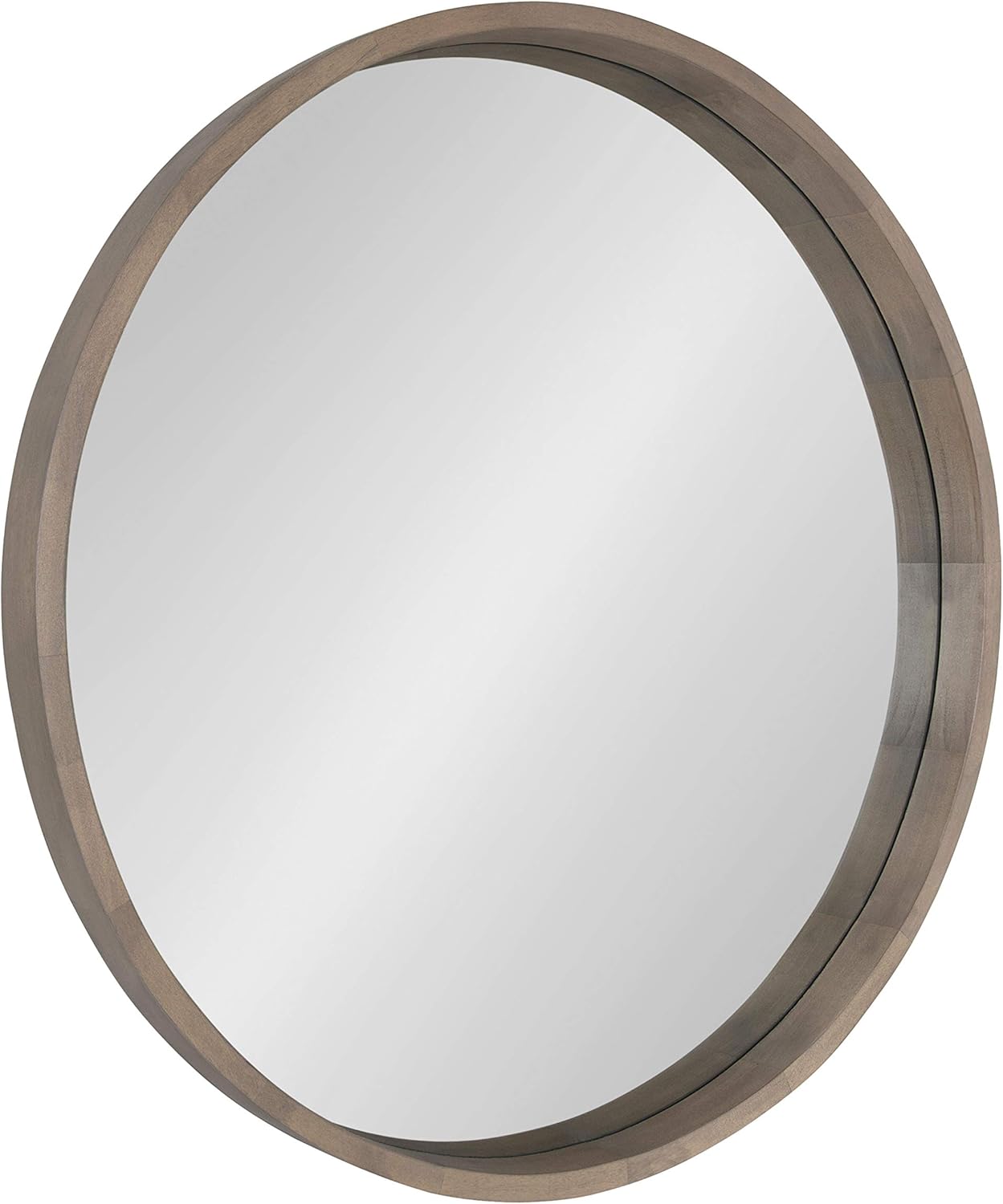 Round Farmhouse Beige Wall Mirror — 22" — Grey