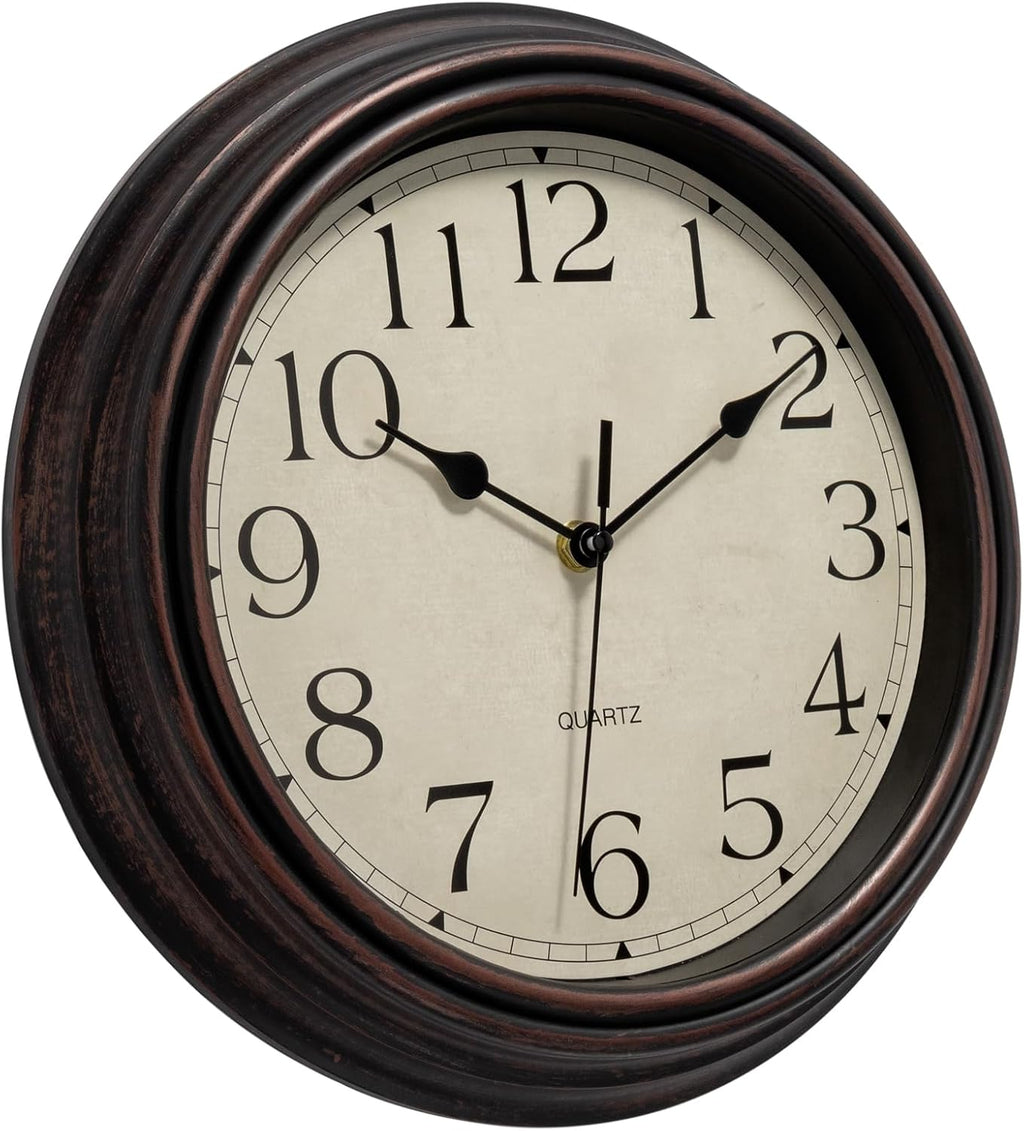 Battery Operated Mid-Century Black Wall Clock — 12" - View 5