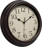 Battery Operated Mid-Century Black Wall Clock — 12" - View 5