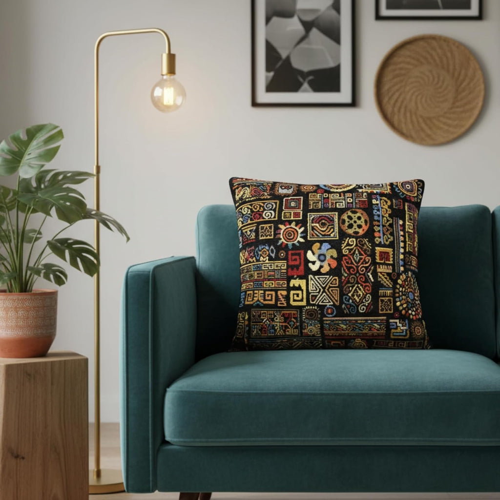 Boho Beige Throw Pillow Cover — 16" - View 2