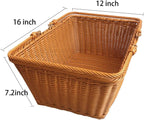 Boho Rattan Woven Basket — 15.8" - View 3