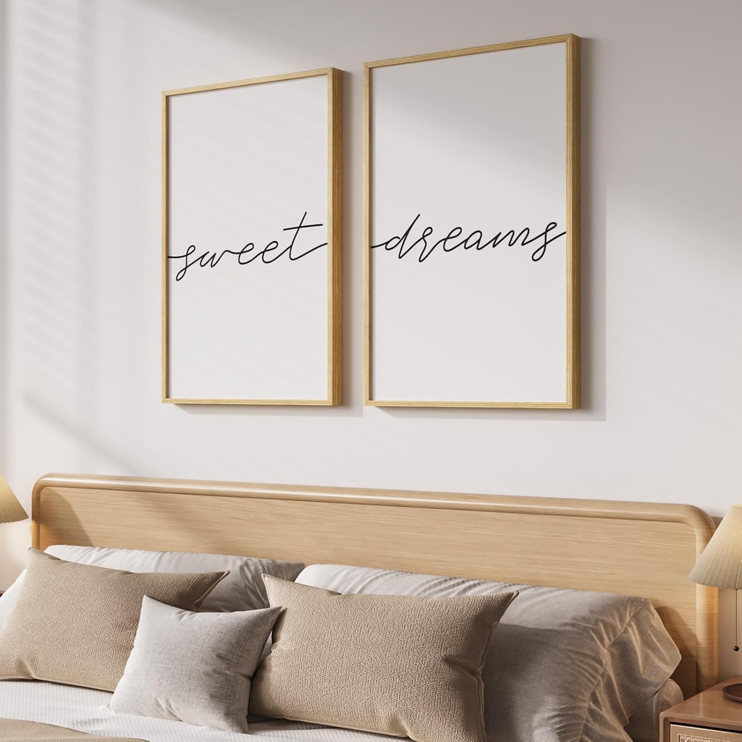 Framed Modern Beige Wall Decor — 20" — 16" W x 24" H x 2Pcs