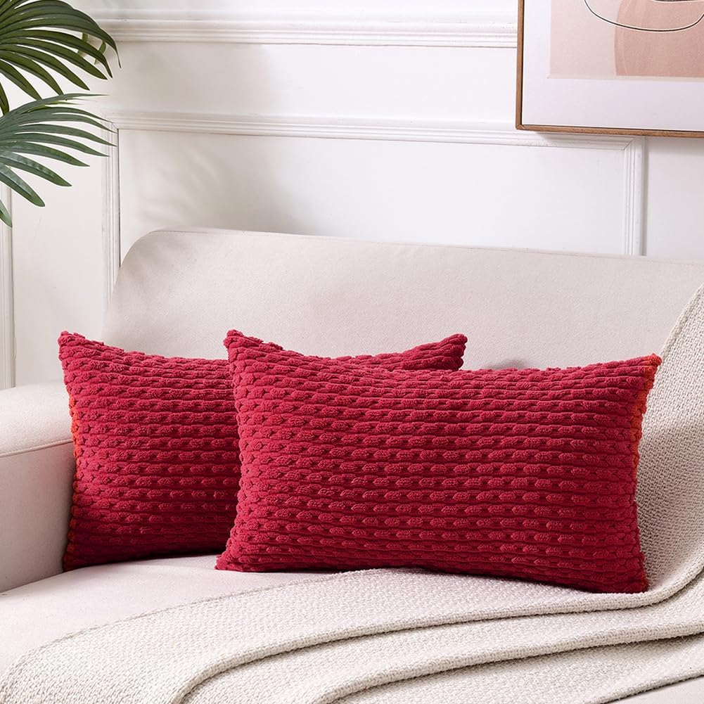 Boho Beige Throw Pillow Cover — 18" — 20" x 12" (Pack of 2)