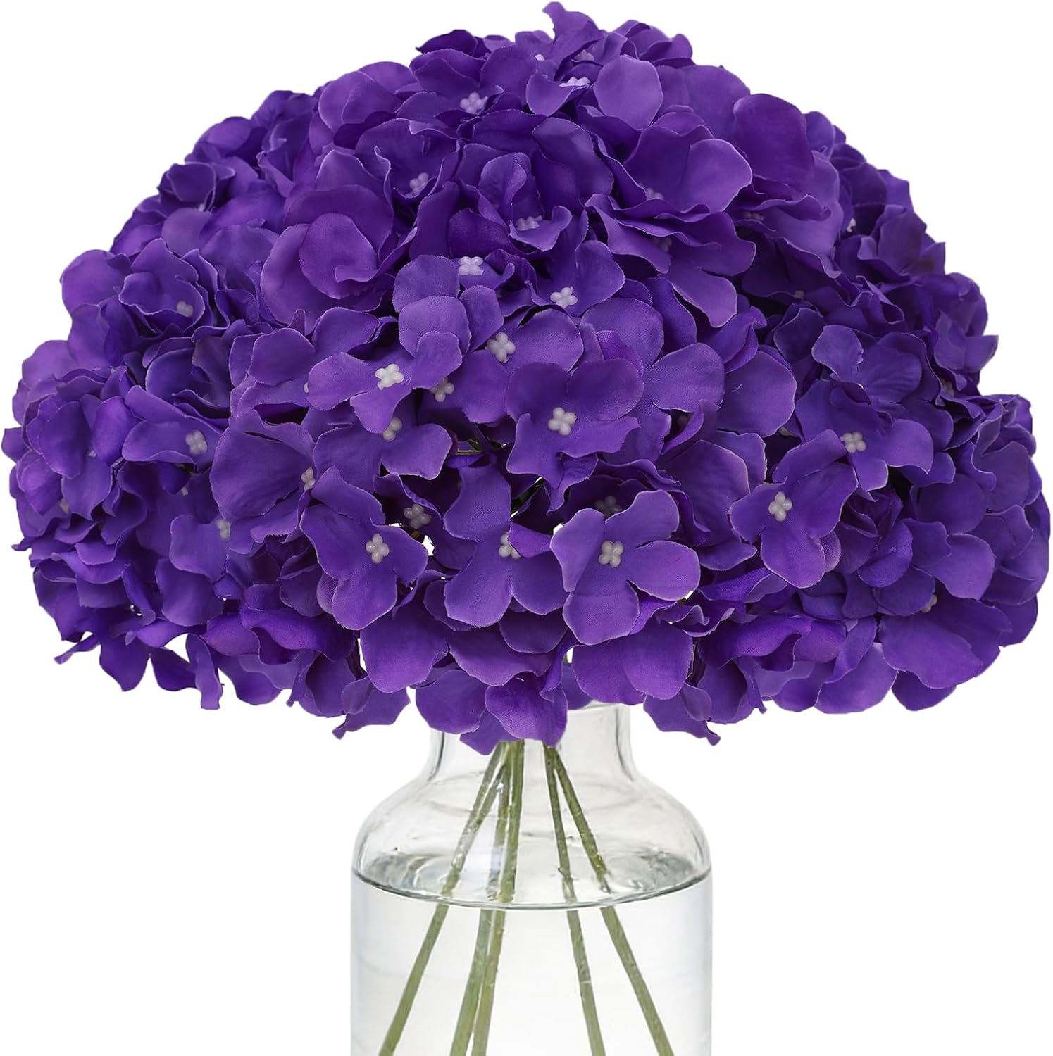 Beige Artificial Flowers — Set of 10 — Purple