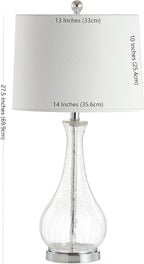 Modern Orange Table Lamp — Clear/Chrome