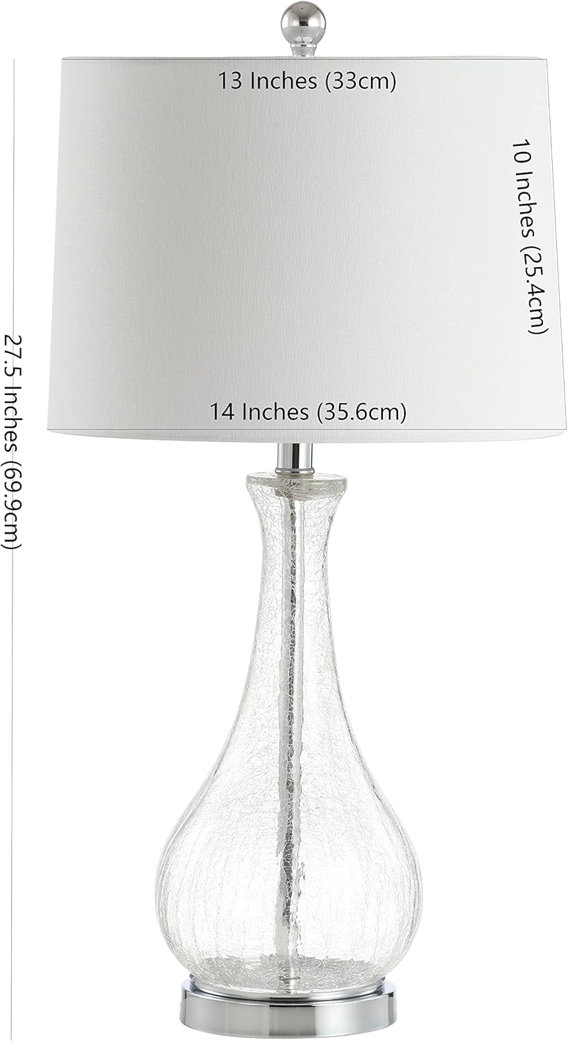 Modern Orange Table Lamp — Clear/Chrome