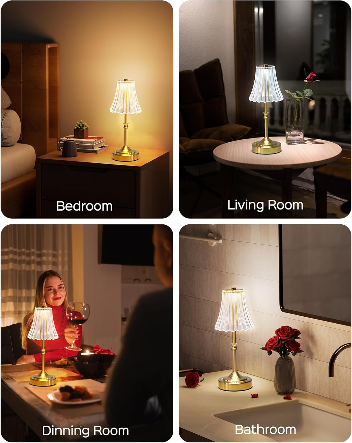 Cordless Luxe Glass Table Lamp - View 5