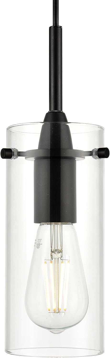 Modern Black Chandelier — 3-Light - View 8