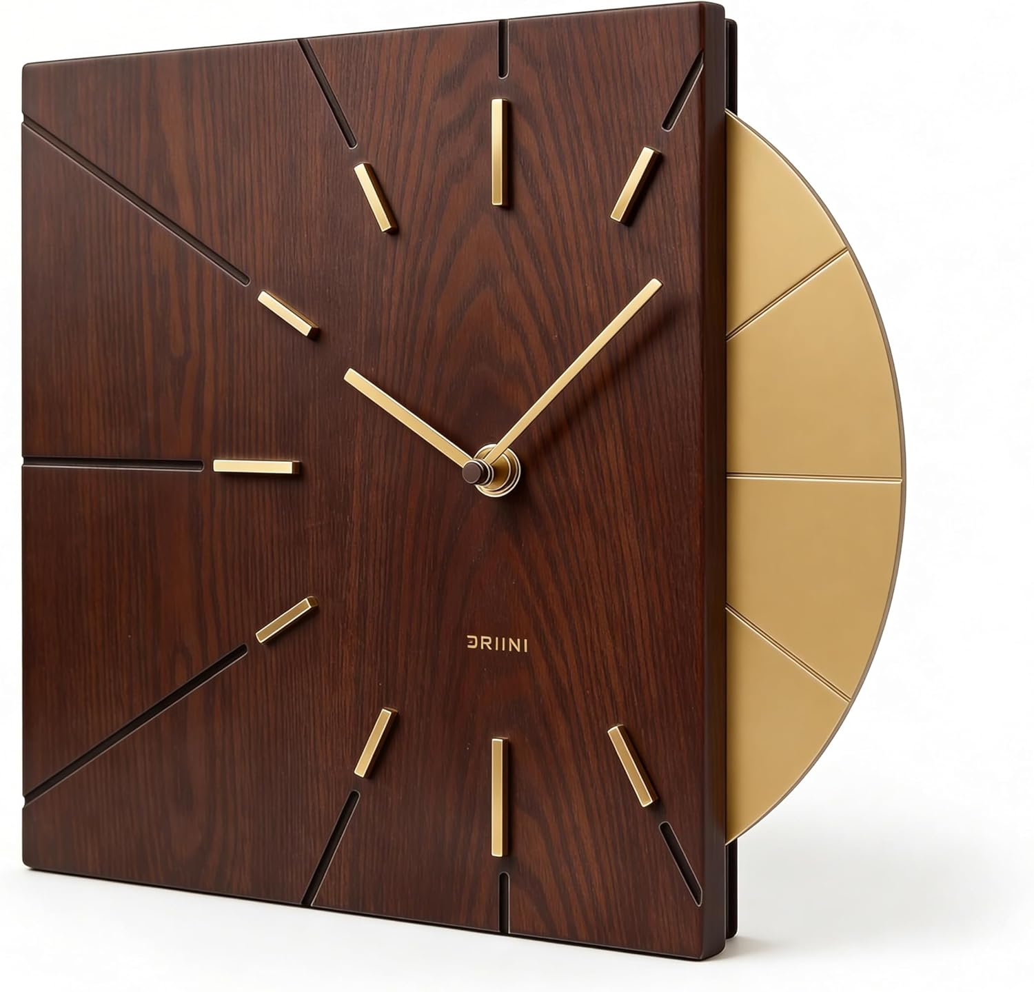 Battery Operated Luxe Black Wall Clock — Wood