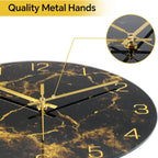 Battery Operated Farmhouse Black Wall Clock — 12" - View 2