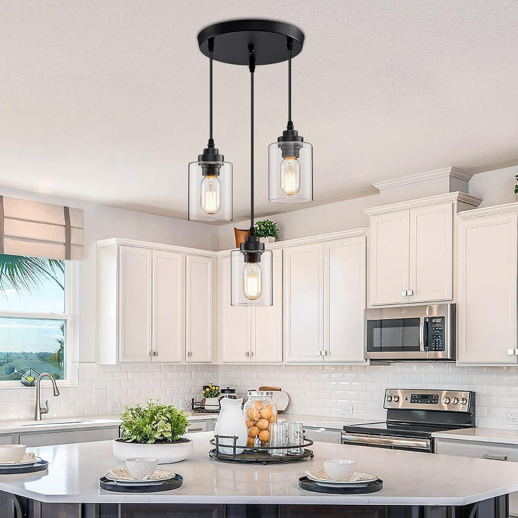 Adjustable Farmhouse Metal Pendant Light — 3-Light - View 5