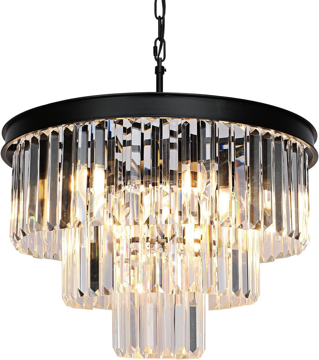 Luxe Black Chandelier — 12" — Black
