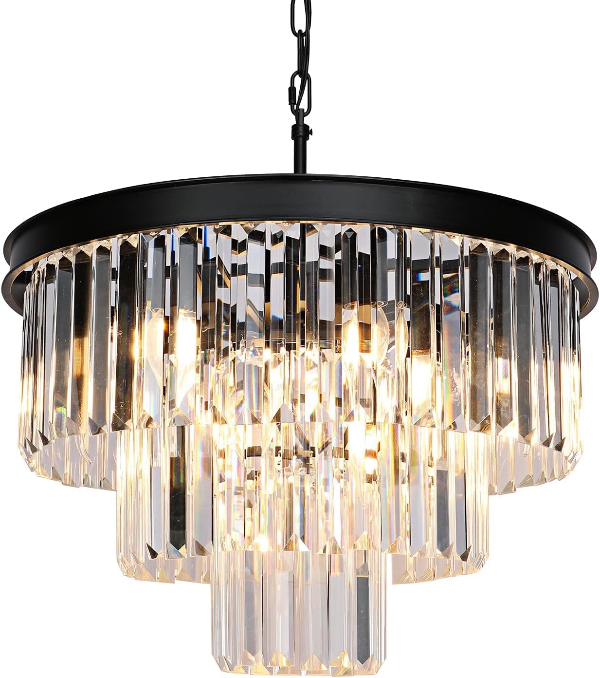 Luxe Black Chandelier — 12" — Black