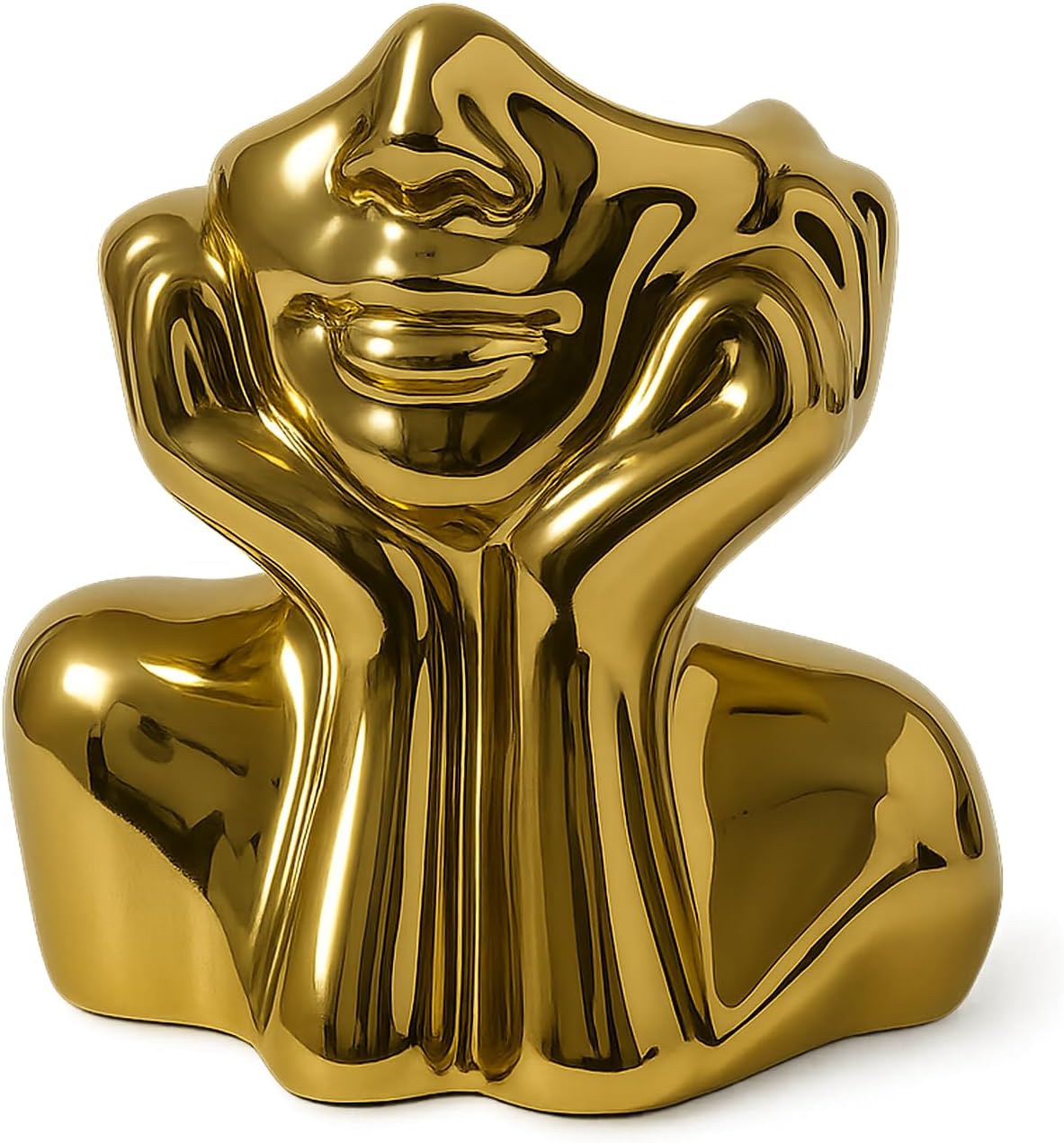 Luxe Ceramic Vase — Gold-A