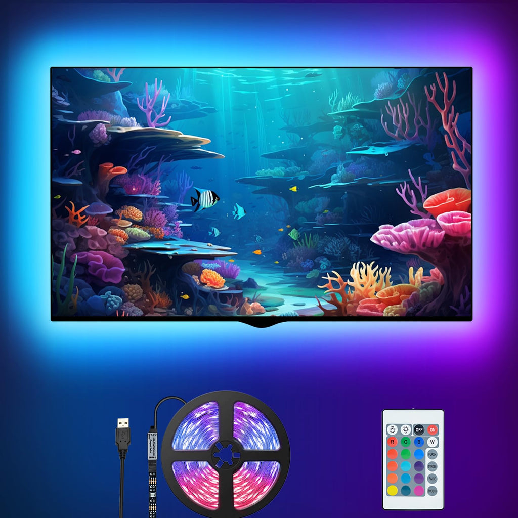USB Metal RGB Strip Lights — 60"