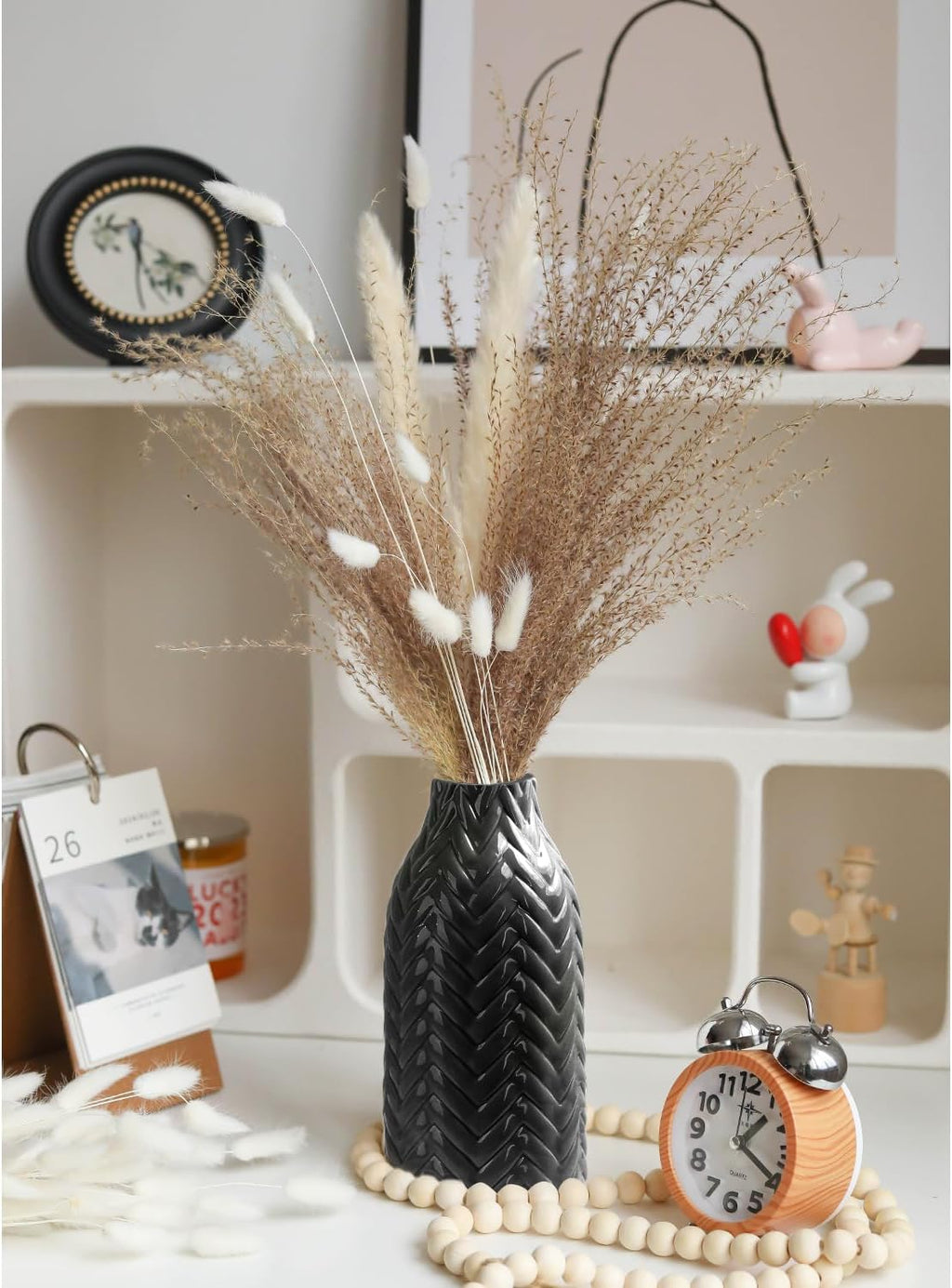 Boho Black Decorative Vase — 8" - View 2