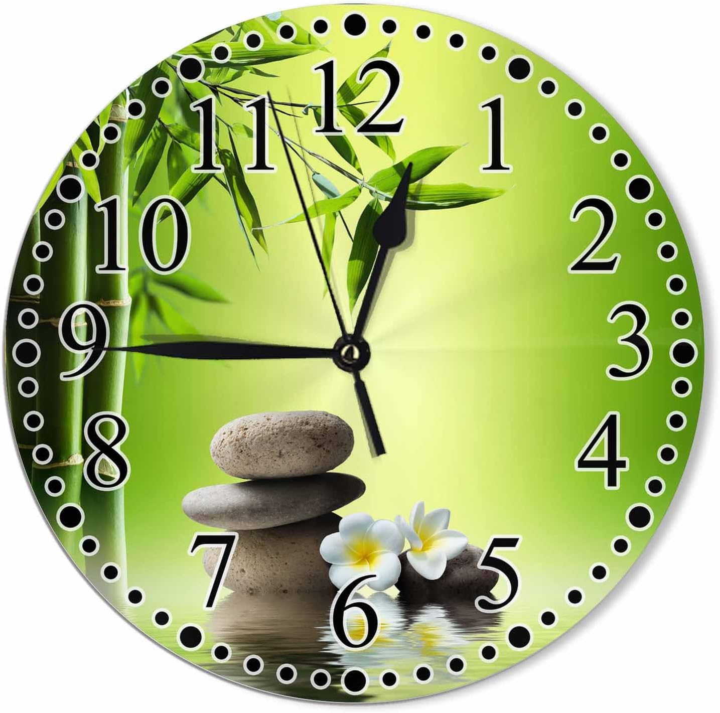 Battery Operated Modern Green Wall Clock — 10" — 10 Inch