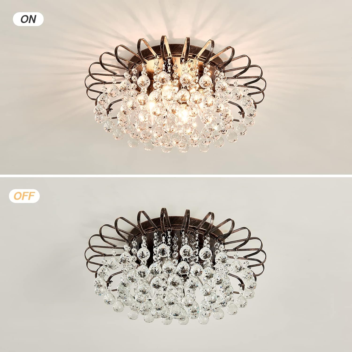 Farmhouse Black Chandelier — 4-Light - View 5