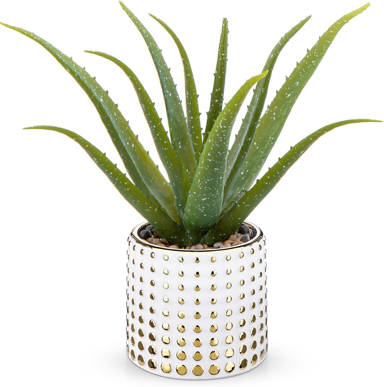 Black Faux Succulent — 13" — Gold-15"