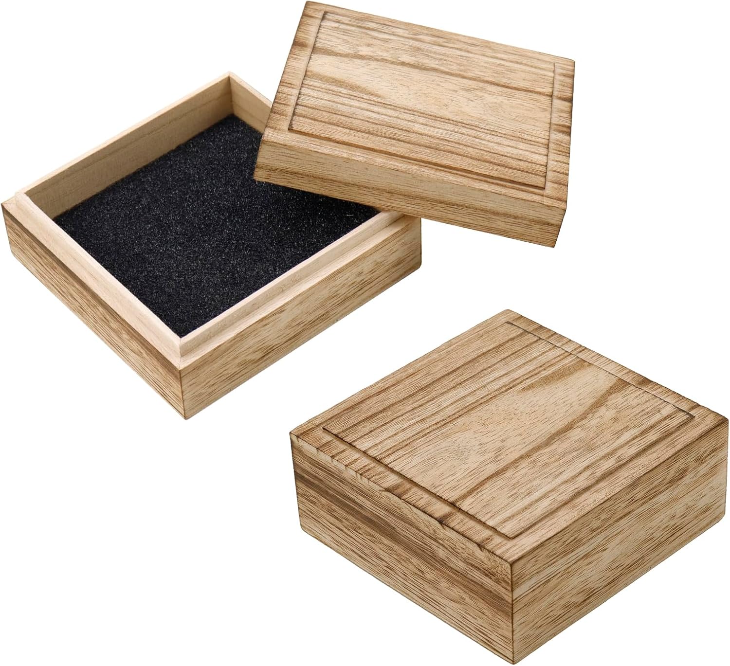 Vintage Wood Storage Basket — 5.71" — Square