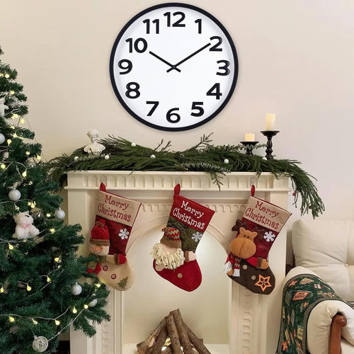 Battery Operated Modern Black Wall Clock — 16" - View 2