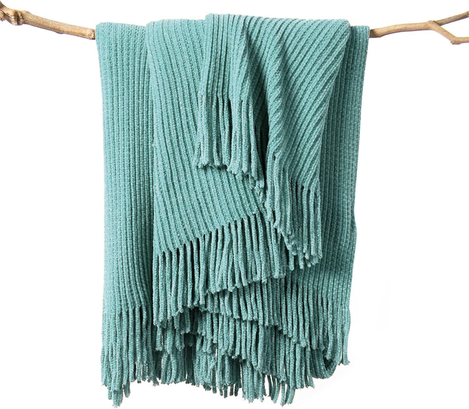 Chenille Boho Beige Throw Pillow — 60" — J-aqua