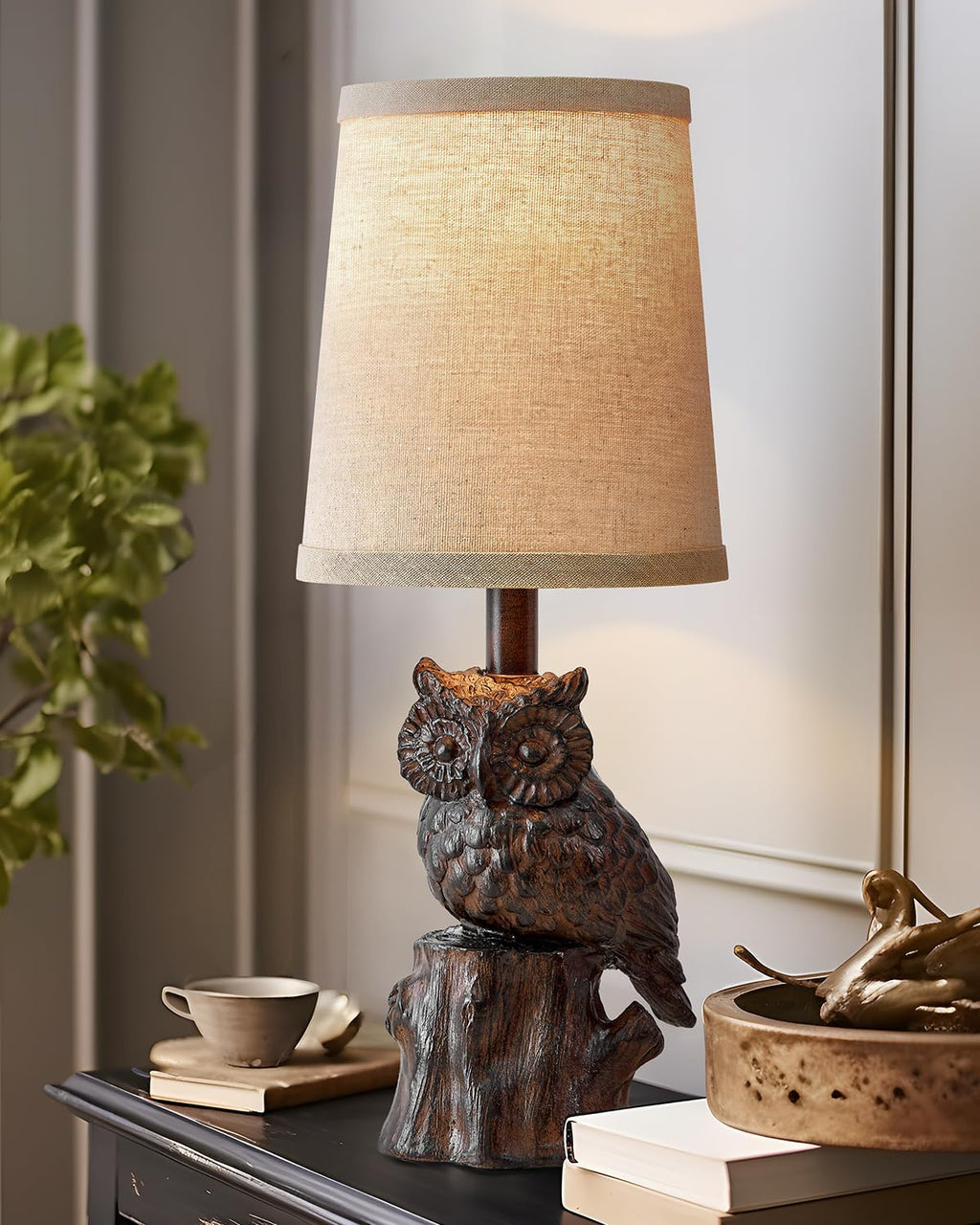 Farmhouse Brown Nightstand Lamp — 14.25" - View 4