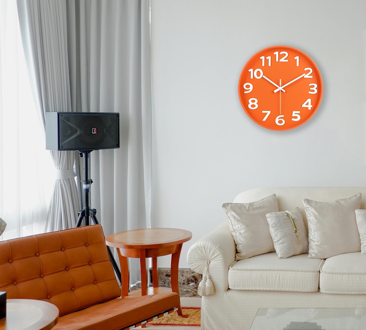 Modern Black Wall Clock — 12" - View 4