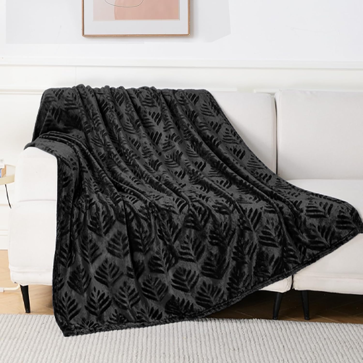 Black Throw Pillow — 50" - View 2