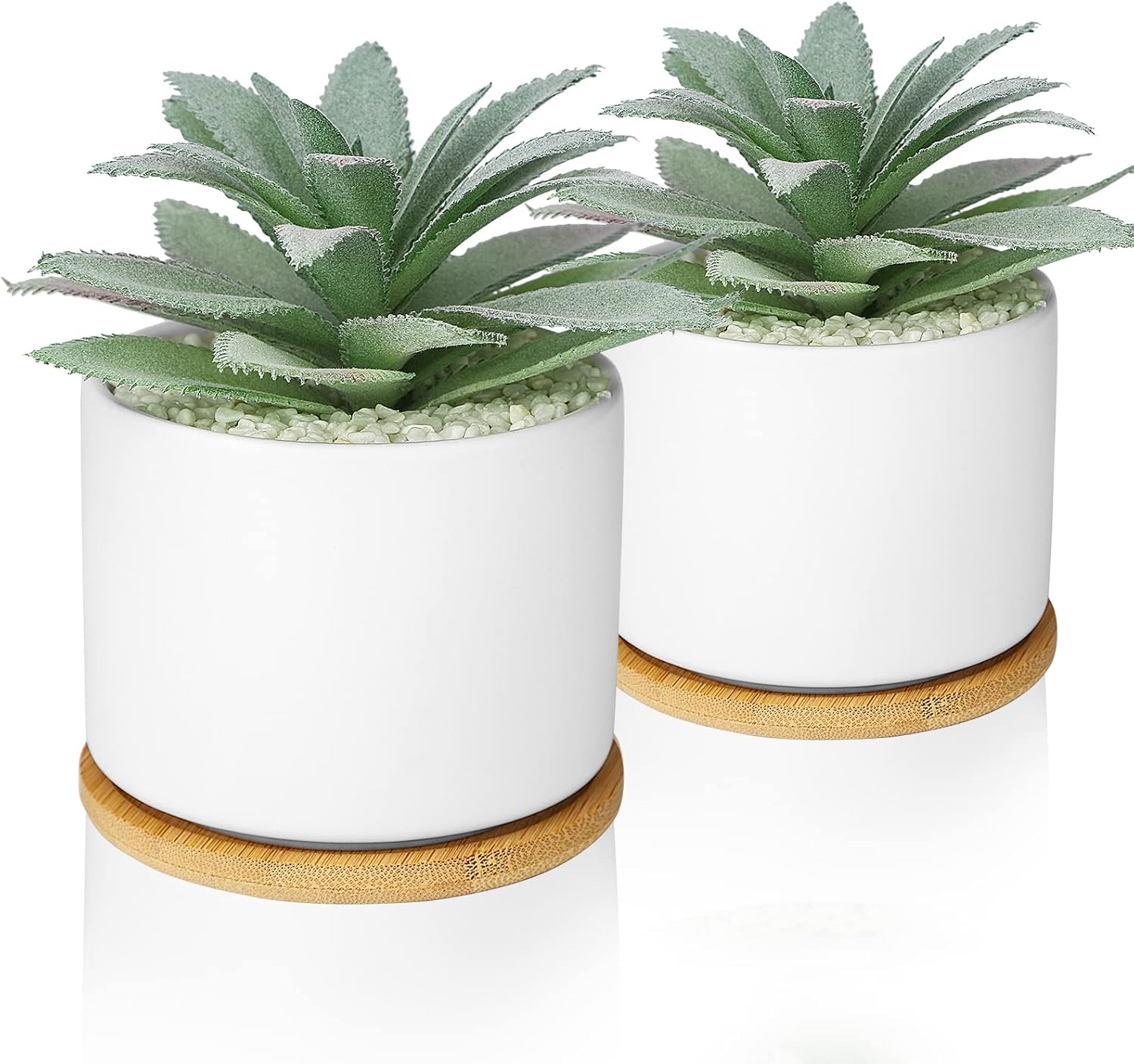 Wood Artificial Plant — 9" — 2 Set Agave