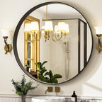 Round Modern Black Mirror — 24" - View 2